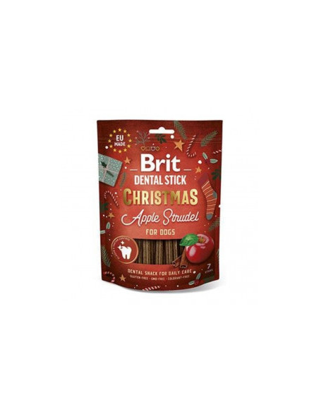 Дентални коледни лакомства за кучета Brit Christmas Dog Dental Snack с вкус на ябълков штрудел