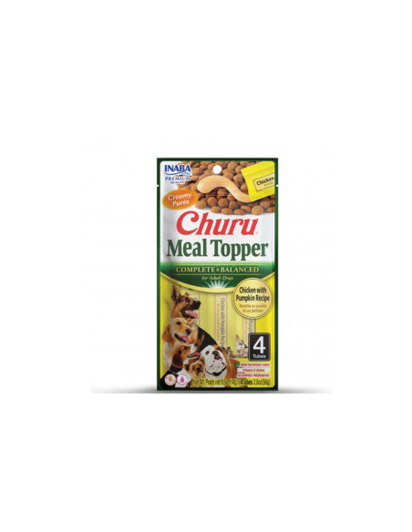 Кремообразен топер за суха храна Churu Dog Meal Topper Chicken with Pumpkin Recipe с Пилешко месо и тиква