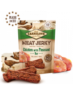 Carnilove Jerky Chicken with Pheasant Bar - кучешки лакомства под формата на вкусни барчета, с пилешко и фазан