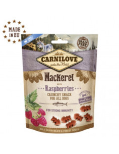 Хрупкави кучешки лакомства Carnilove Dog Crunchy Snack Mackerel-Raspberries with fresh meat с 50- прясна скумрия, плодове и з
