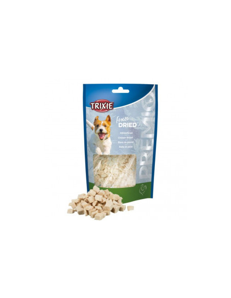 Кучешко лакомство Trixie PREMIO Freeze Dried chicken breast монопротеинови кубчета от 99- пилешки гърди