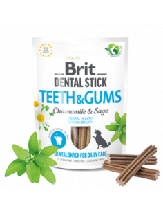 Дентални пръчици Brit Dental Stick Teeth - Gums with Chamomile - Sage с Лайка и градински чай за здрави зъби и венци- 7бр.