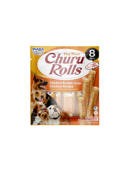 Лакомство за капризни кучета Churu Dog Treats Rolls Chicken Recipe wraps Chicken близалка с апетитен пълнеж от пилешко месо