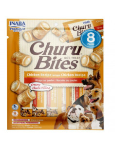 Лакомство за капризни кучета Churu Dog Treats Bites Chicken Recipe Pill Assist хапки с обвивка от пилешка паста и пълнеж мус 
