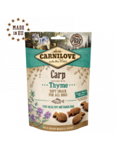 Полувлажни лакомства за куче Carnilove Semi-Moist Snack Carp enriched with Thyme cъс 35- Шаран, обогатени с мащерка, БЕЗ ЗЪРН