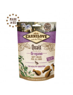 Полувлажни лакомства за куче Carnilove Semi-Moist Quail enriched with Oregano cъс 35- Пъдпъдък, обогатени с риган, БЕЗ ЗЪРНЕН