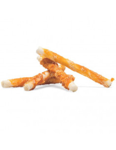 Лакомство за куче Beeztees Chew sticks солети от пресована кожа, обвити в пилешко