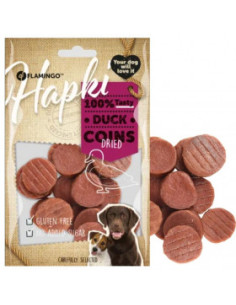 Лакомство за куче Flamingo HAPKI DUCK COINS 85гр - кръгли хапки патешко месо