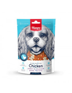 Лакомство Wanpy Chicken Jerky - Calcium Bone - кокалчета с пиле печени на фурна 100 гр.
