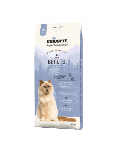 Храна за котка Chicopee Classic Nature Line Adult Beauty за красива козина, 15 кг