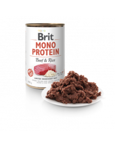 BRIT MONO PROTEIN BEEF-RICE - консеврирана кучешка храна с телешко и ориз