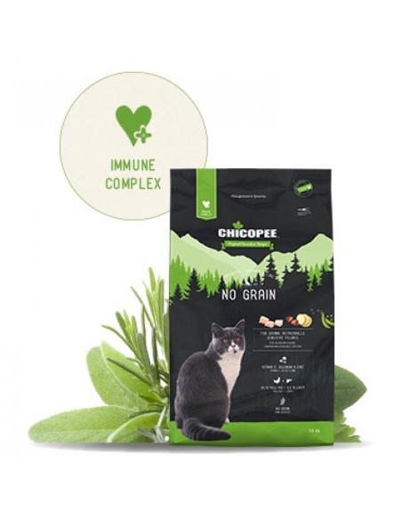 Храна за котка Chicopee Holistic Nature Line No Grain за чувствителни и над 7 години, 1.5 кг