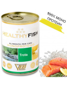 Консервирана храна за кучета HEALTHY MEAT Mono Protein Salmon And Rice със 100- чист протеин от сьомга и ориз