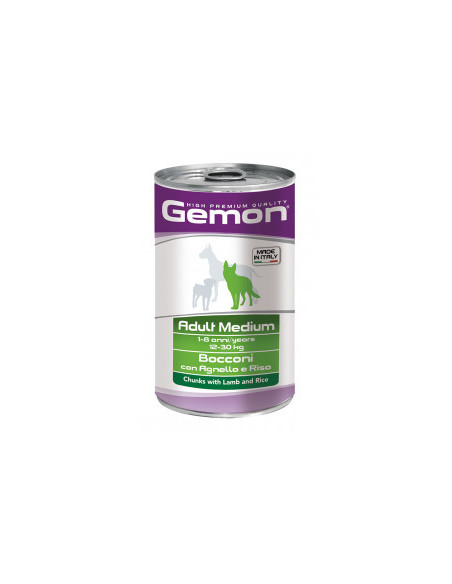 Monge Gemon Adult Medium Chunks with Lamb and Rice за израстнали кучета от средните породи с вкус на агнешко и ориз 1,25кг.