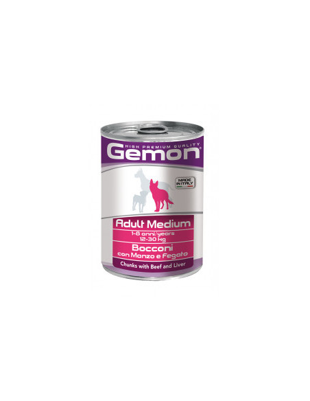Monge Gemon Adult Medium Chunks with Beef and Liver за израстнали кучета от средните породи с вкус на телешко и черен дроб 40