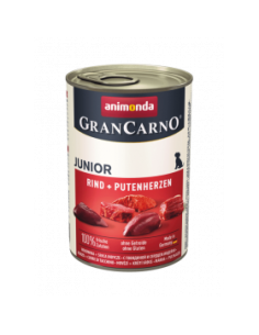 Gran Carno Original Junior Beef-Turkey Hearts консервирана храна за подрастващи кучета с говеждо и пуешки сърца