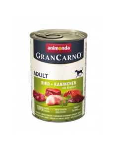 Gran Carno Original Adult with Beef Rabbits and Herbs - консервирана храна за израстнали кучета със заек и билки