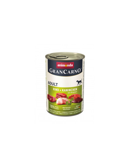 Gran Carno Original Adult with Beef Rabbits and Herbs - консервирана храна за израстнали кучета със заек и билки