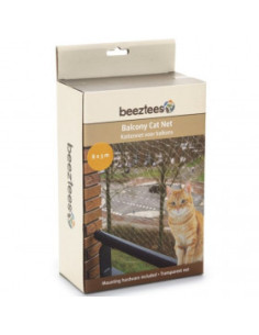 Предпазна мрежа Beeztees Balcony cat net за тераси и прозорци 8 x 3 м- Прозрачна