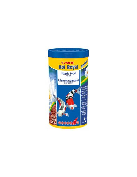 Основна храна за млади Кои и малки по размер езерни рибки SERA KOI ROYAL MEDIUM 1000мл.