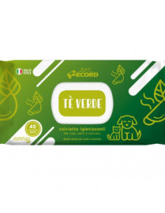 Мокри кърпи за кучета и котки RECORD WET WIPES Green Tea с аромат на зелен чай