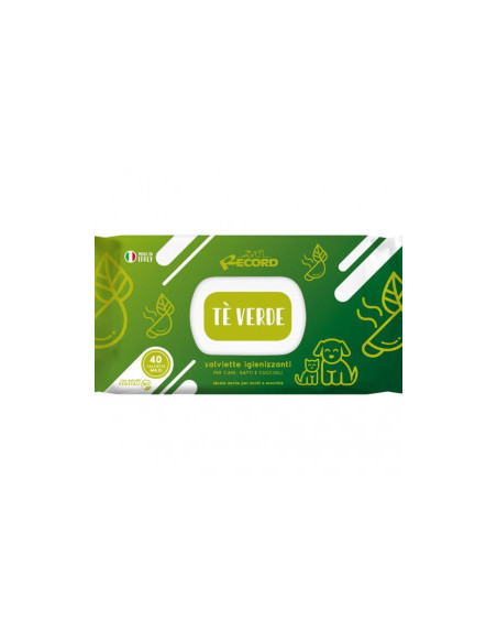 Мокри кърпи за кучета и котки RECORD WET WIPES Green Tea с аромат на зелен чай