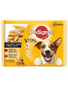 Пауч за кучета PEDIGREE - с говеждо, агнешко, пуешко и моркови 4 бр.X100гр.