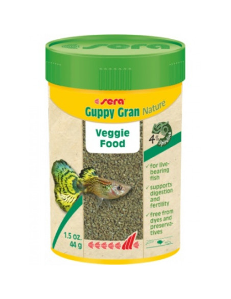 sera Guppy Gran Nature 10 г - гранулирана храна за гупи