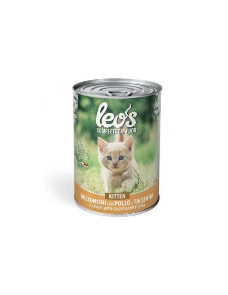 Leo’s Kitten с пилешко и пуешко – хапки с пилешко и пуешко – за подрастващи котенца 415 гр.