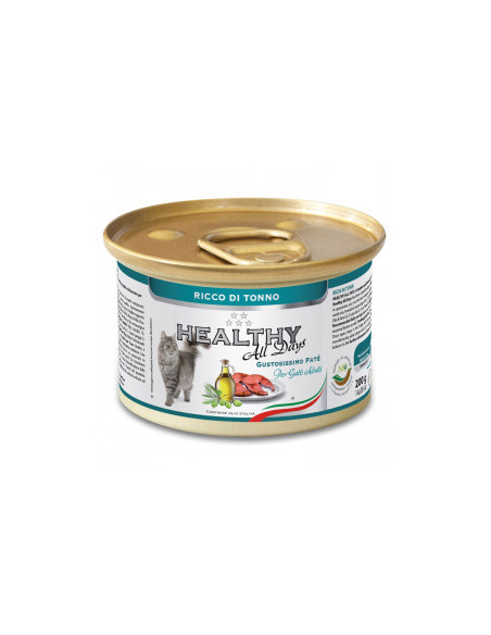 Консервирана храна за котки HEALTHY MEAT All days CAT Tuna с прясна риба тон, говеждо месо и ориз