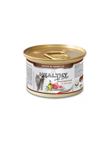 Консервирана храна за котки HEALTHY MEAT All days CAT Lamb с прясно агнешко месо, говеждо и скариди