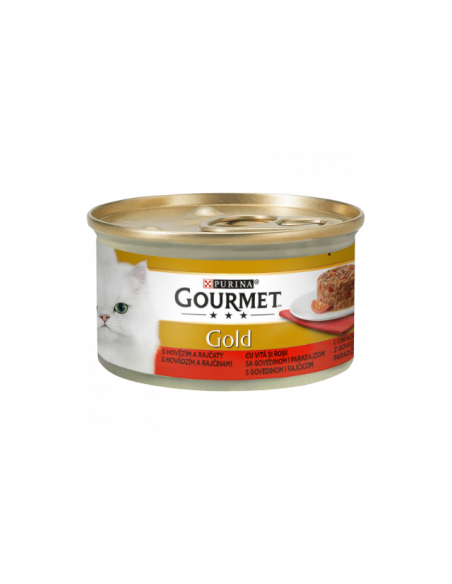 Мокра храна в консерва за котки PURINA GOURMET Gold Пай с месо Говеждо и Домати 85гр.
