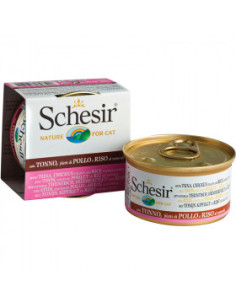 Agras Schesir with Tuna, Chicken Fillets and Rice Natural Style Храна за пораснали котки с риба тон, пилешко филе и ориз в со