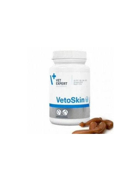 Добавка за козина и кожа за кучета и котки Vetexpert - VetoSkin за борба с всички видове дерматологични проблеми
