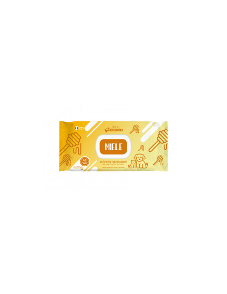 Record wet wipes HONEY - Мокри кърпи за домашни любимци с мед 40бр.