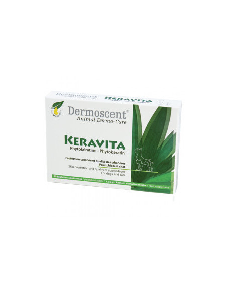 Dermoscent Keravita- Натурални таблетки за подхранване на козината и ноктите за кучета и котки 30 броя.