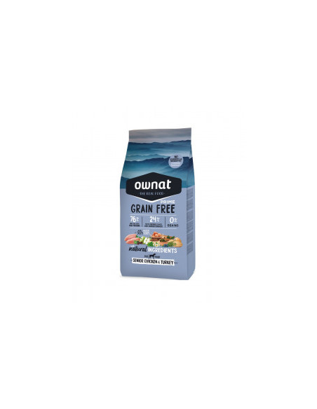 Натурална суха храна Ownat Grain Free Prime SENIOR CHICKEN - TURKEY 3кг.