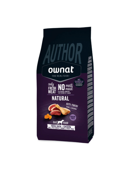 Ултpa пpeмиyм cyxa xpaнa за кучета OWNAT AUTHOR GRAIN FREE FRESH DUCK-CHICKEN 3кг.