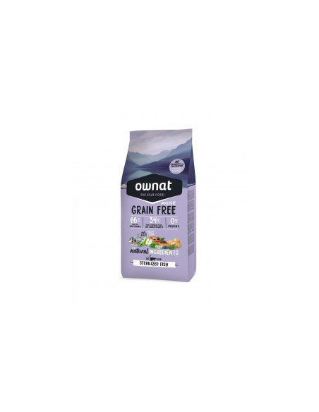 Натурална суха храна за кастрирани котки OWNAT GF PRIME STERILIZED FISH 1кг.