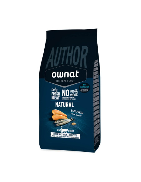 Ултpa пpeмиyм cyxa xpaнa за котки OWNAT AUTHOR FRESH OILY FISH - POULTRY 1,5кг.