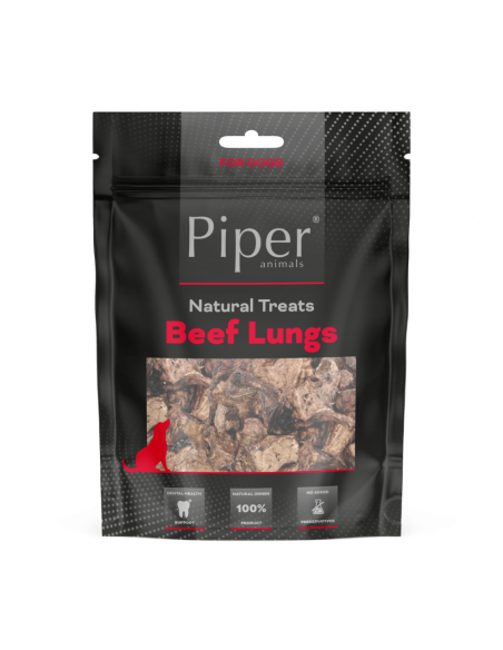 Piper Treats Beef Lungs натурални лакомства за кучета от сушен говежди дроб, с високо съдържание на протеин, 100 г