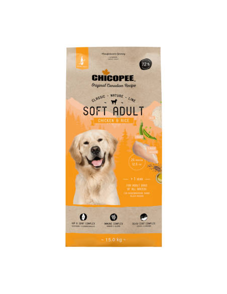 Chicopee Dog CNL Soft мека гранула за израснали кучета с пилешко, 15 кг