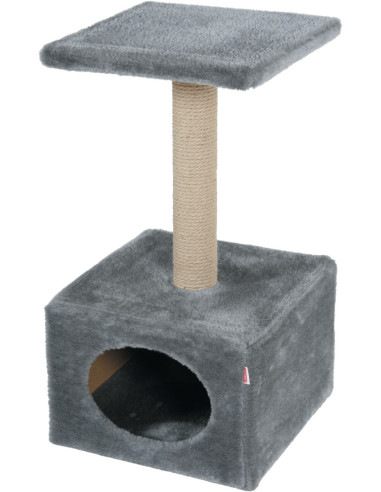 Драскалка Zolux SOLO CAT TREE – с къщичка и една площадка, 31см х 31см х 56см Сив