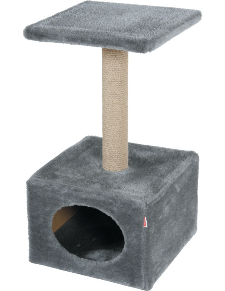 Драскалка Zolux SOLO CAT TREE – с къщичка и една площадка, 31см х 31см х 56см Сив