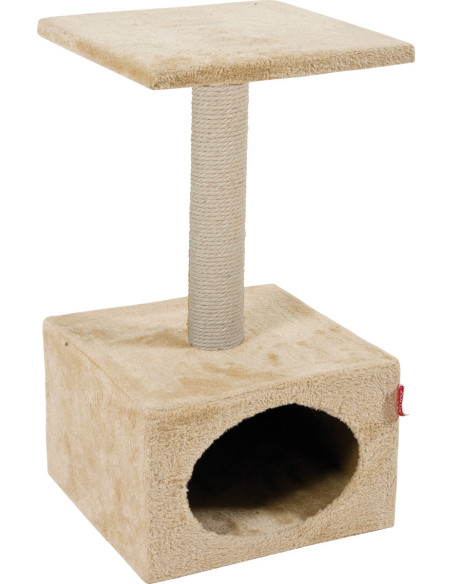 Драскалка Zolux SOLO CAT TREE – с къщичка и една площадка, 31см х 31см х 56см Сив