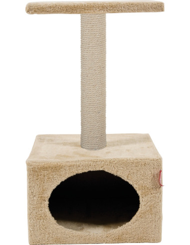Драскалка Zolux SOLO CAT TREE – с къщичка и една площадка, 31см х 31см х 56см Сив