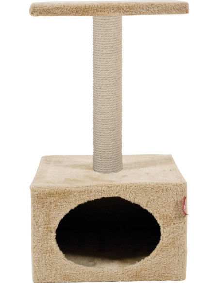 Драскалка Zolux SOLO CAT TREE – с къщичка и една площадка, 31см х 31см х 56см Сив