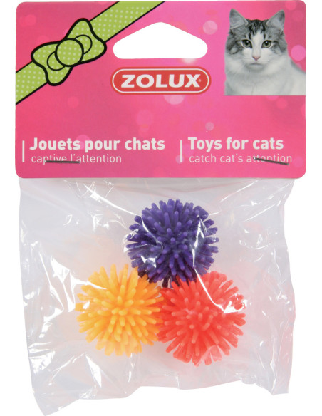 Играчка за котки Zolux 3 STAR BALLS – топки таралежчета 4см 1 бр.