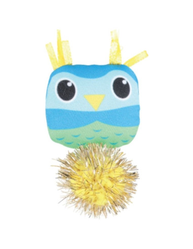 Играчка за котки Zolux LOVELY OWL, сова с шарен помпон 1 бр.