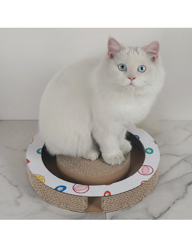 anipro Драскалка за котки, малък кръг бяла, 33х33х4.5 см